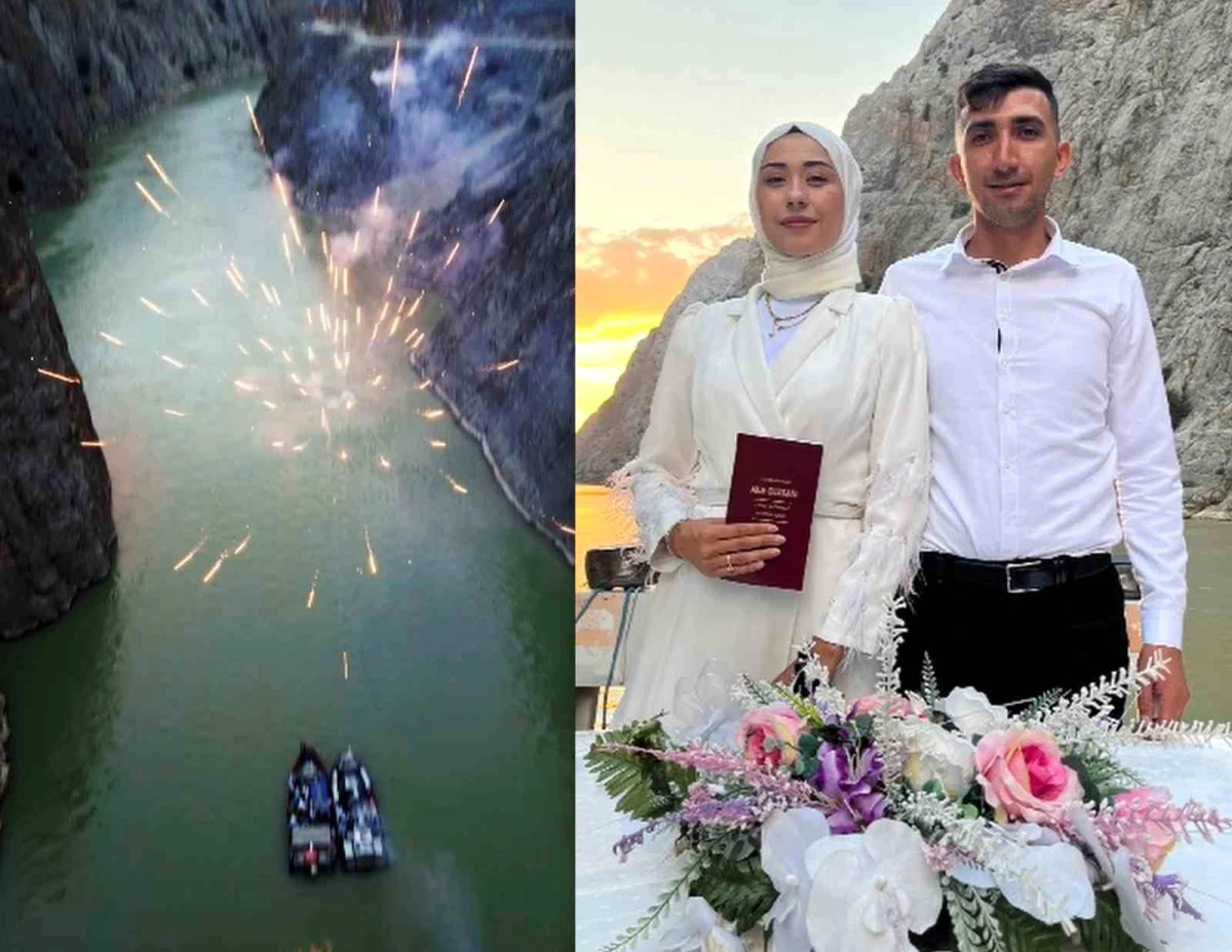 Erzincan’ın Kemaliye ilçesinde Karanlık Kanyon’da nikah akdi gerçekleşti