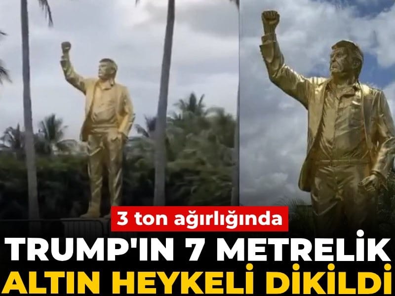 Trump’a Özel 7 Metre Yüksekliğinde Altın Heykel Açıldı!